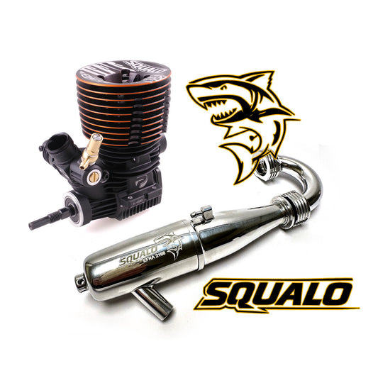 Combo: Picco SQUALO DLC Buggy Limited Edition Engine with Exhaust and Header