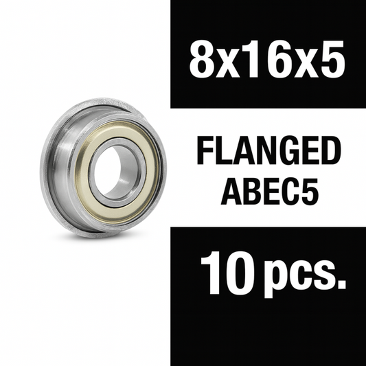 XTR Ball Bearing "Zero Friction" 8X16X5ZZ Flanged (10 pcs)